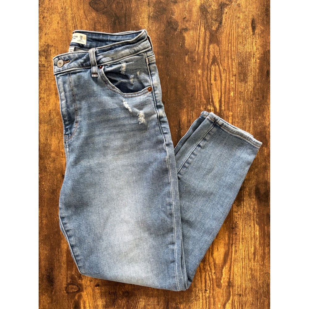 Abercrombie & Fitch Curve Love Super Skinny Ankle Jeans Light Wash 29 8R